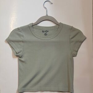 Brandy Melville Light Green Fitted Tee (worn once)